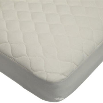 Waterproof white cotton baby crib quilted mattress pad/cover/protector